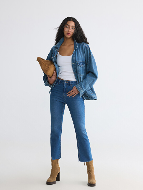XSIDE Yüksek Bel Slim Fit Kadın Jean Pantolon
