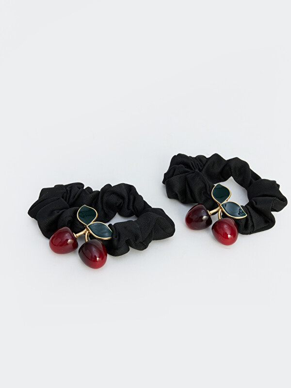 LCW JOY Cherry Figured 2-pack Scrunchie Hair Tie