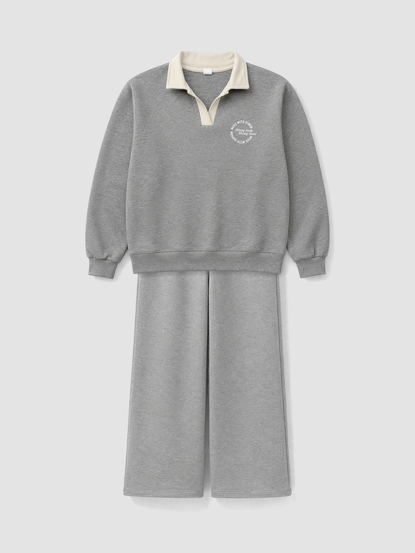 LCW Kids طقم رمادى فتاة