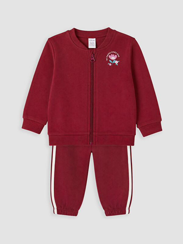 LCW baby Flower Printed Baby Girls' Tracksuit Set