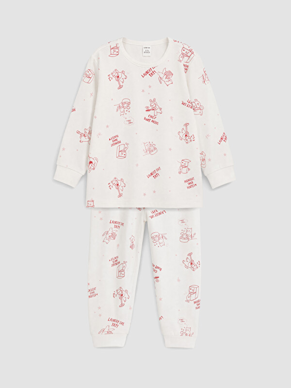 LCW Kids Girl Ecru Pyjama Set