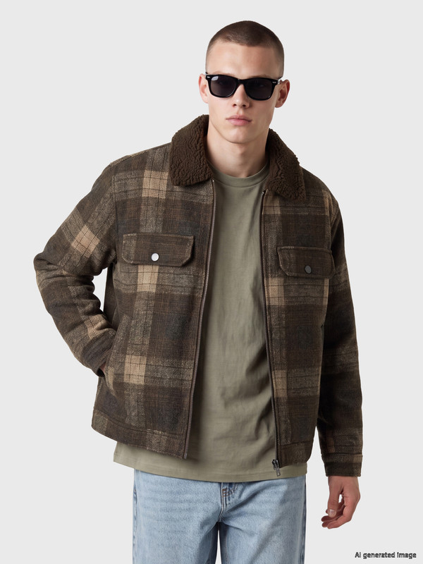 XSIDE Regular Fit Pelüş Yaka Erkek Kaşe Mont