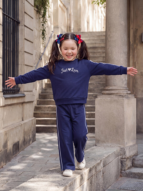 LCW Kids طقم ترانكسوت مطبوع لبنات بكول مدور