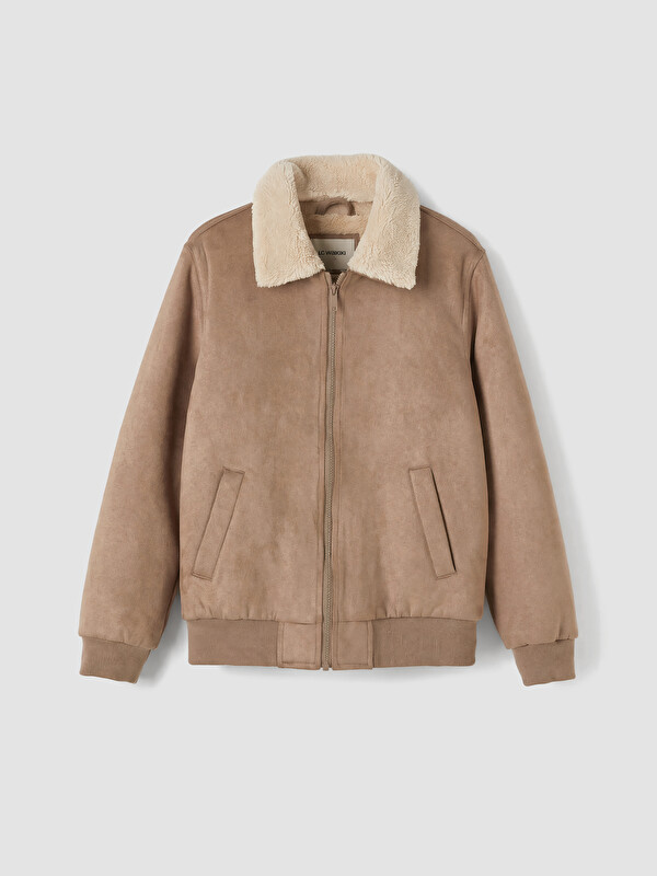 LCW Kids Fur Collar Suede Look Boys' Coat