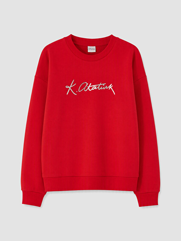 LCW Kids Atatürk İmzalı Kız Çocuk Sweatshirt