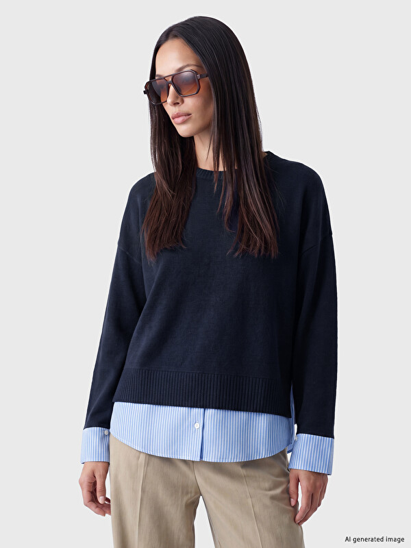 LCW EVERYDAY Crew Neck Shirt Look Women's Sweatshirt