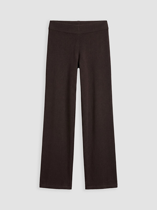 LCWAIKIKI Classic Beli Lastikli Geniş Paça Kadın Triko Pantolon