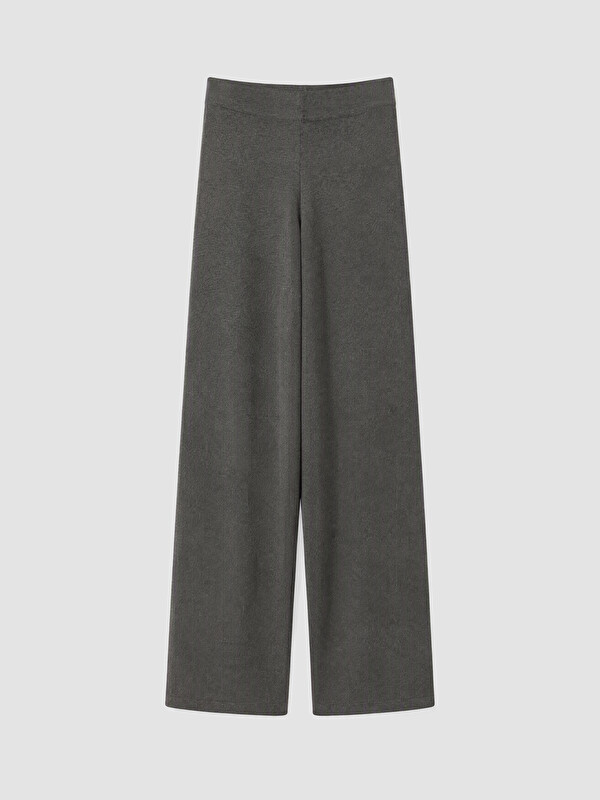 LCWAIKIKI Classic Beli Lastikli Geniş Paça Kadın Triko Pantolon