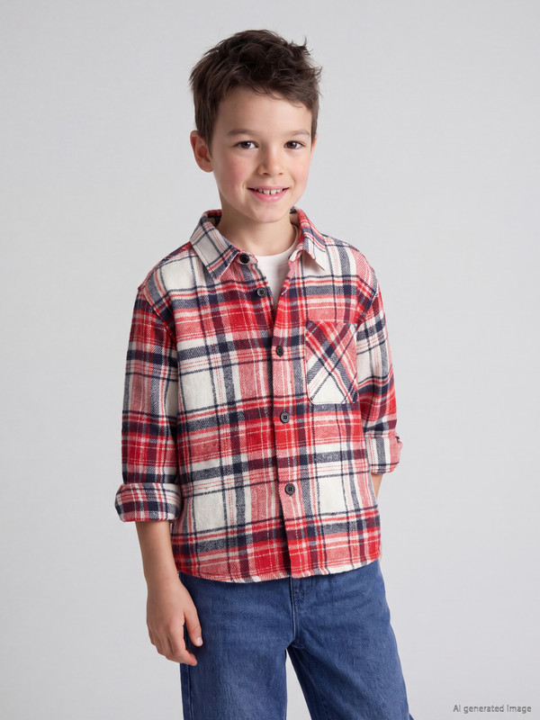 LCW Kids Plaid Gabardine Boys' Shirt