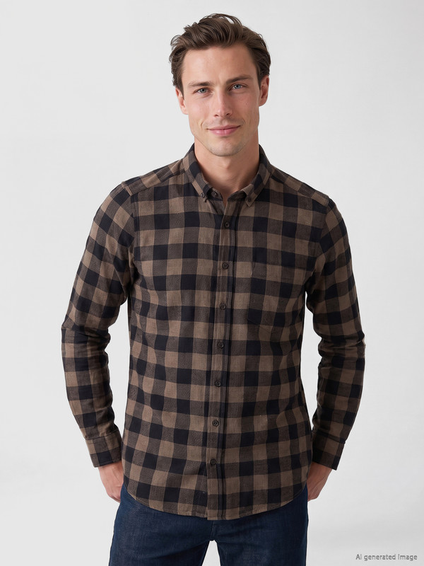 LCWAIKIKI Classic Regular Fit Plaid Twill Men's Shirt