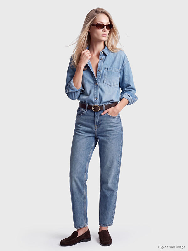 LCW Jeans Barrel Fit Kadın Jean Pantolon