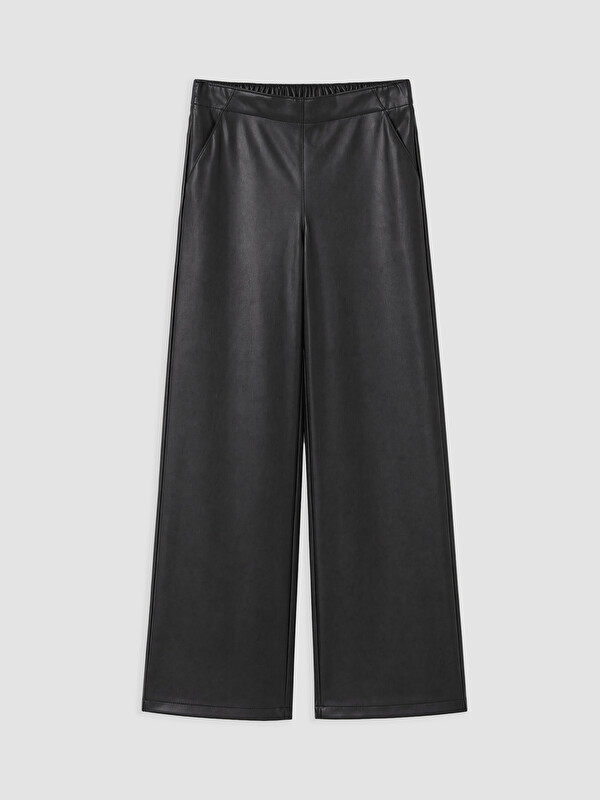 LCW Kids Loose Fit Girls' Faux Leather Trousers
