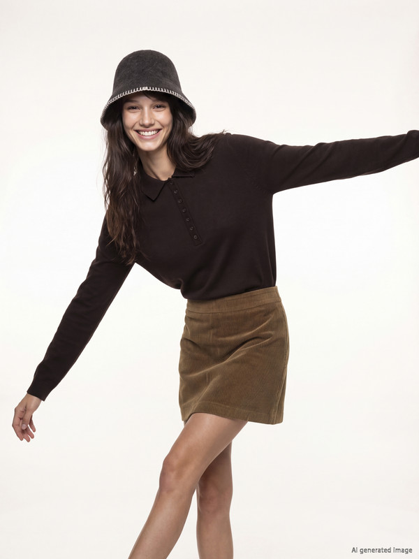 XSIDE Kadife A Kesim Mini Etek