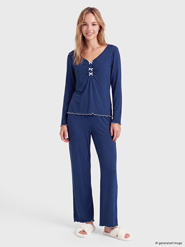 LCW DREAM V Neck Women's Pyjamas Set