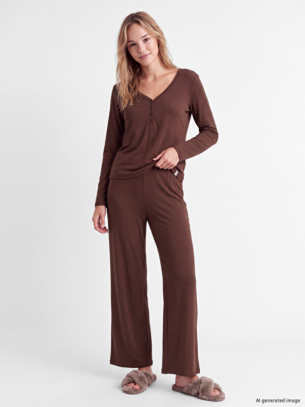 LCW DREAM V Neck Women's Pyjamas Set