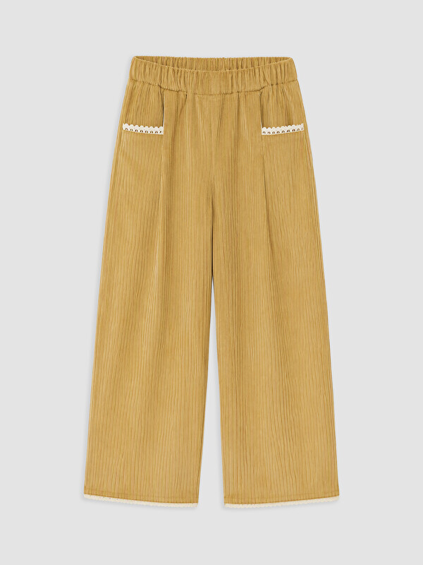 LCW Kids Regular Fit Girls' Wide Leg Velvet Trousers