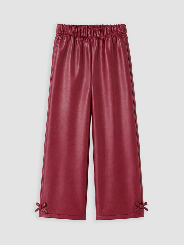 LCW Kids Regular Fit Kız Çocuk Deri Görünümlü Pantolon