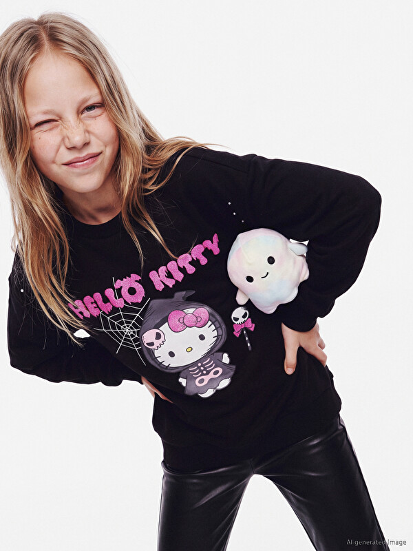 LCW Kids Hello Kitty Printed Girls' Sweatshirt