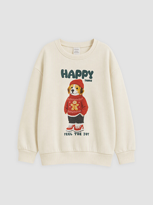 LCW Kids Baskılı Erkek Çocuk Kalın Sweatshirt