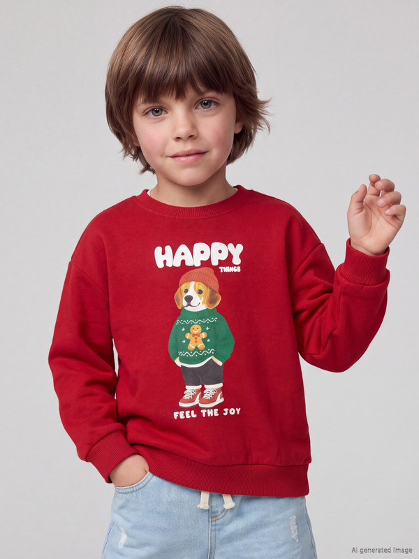 LCW Kids Printed Boys' Thick Sweatshirt