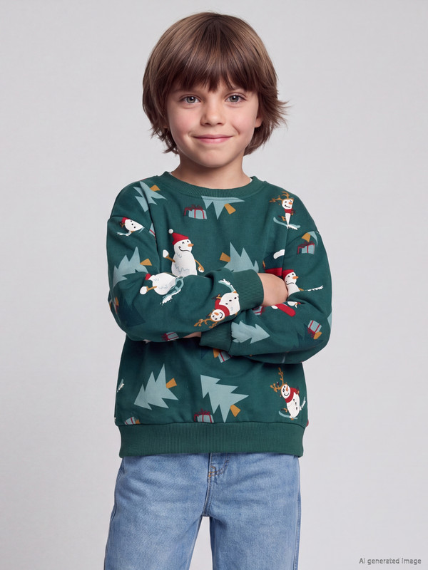 LCW Kids Printed Boys' Thick Sweatshirt