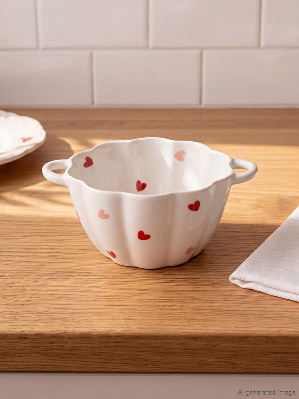LCW HOME жүрек өрнекті керамикалық тостаған 16 см