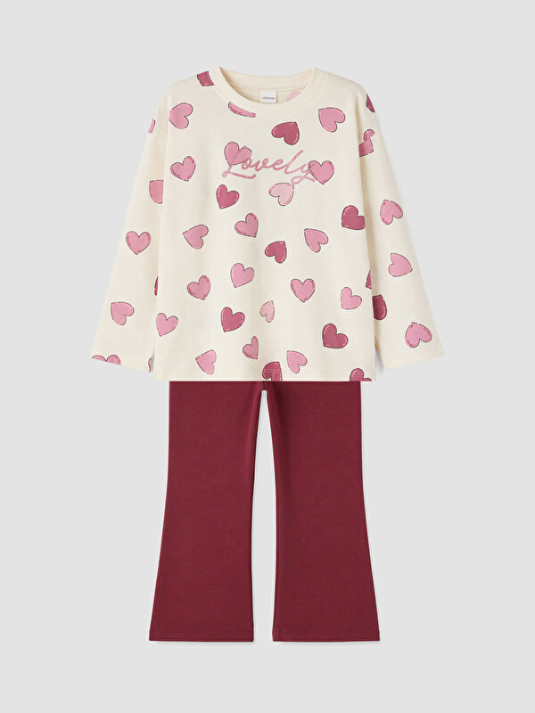 LCW Kids Printed Girls' Leggings Set