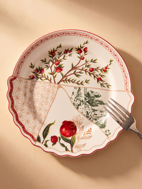 LCW HOME طبق كيك دائري منقوش 21 cm