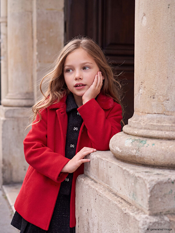 LCW Kids Furred Peter Pan Collared Girls' Coat