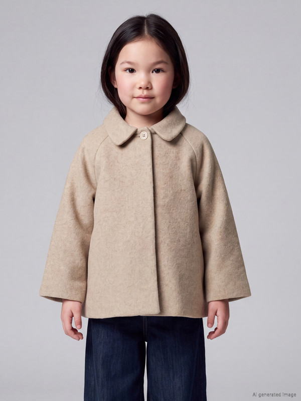 LCW Kids Peter Pan Collar Girls' Cachet Coat