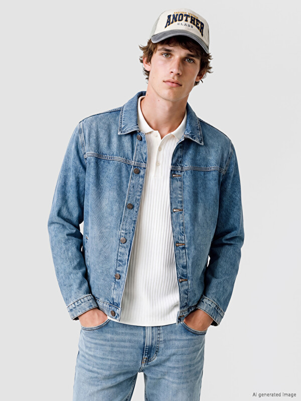 LCW Jeans Loose Fit Erkek Jean Ceket