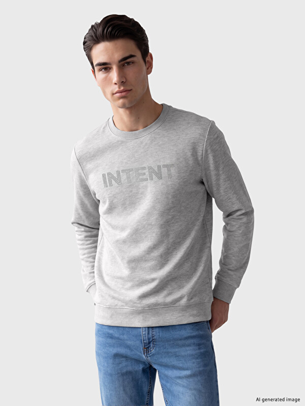 LCWAIKIKI Classic Printed Thick Men's Sweatshirt