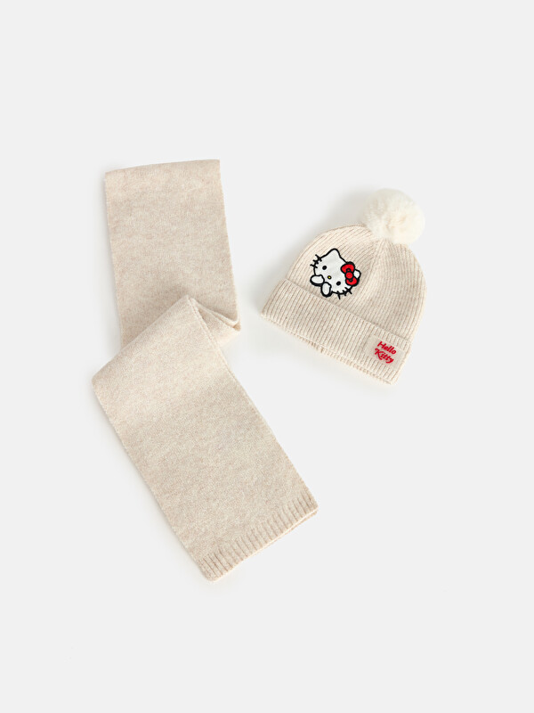 LCW ACCESSORIES Hello Kitty Embroidered Girls' Beanie and Neck warmer