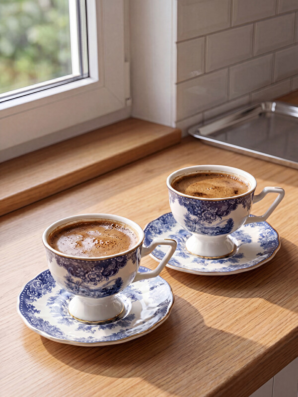 LCW HOME 2 People Patterned Coffee Cup Set