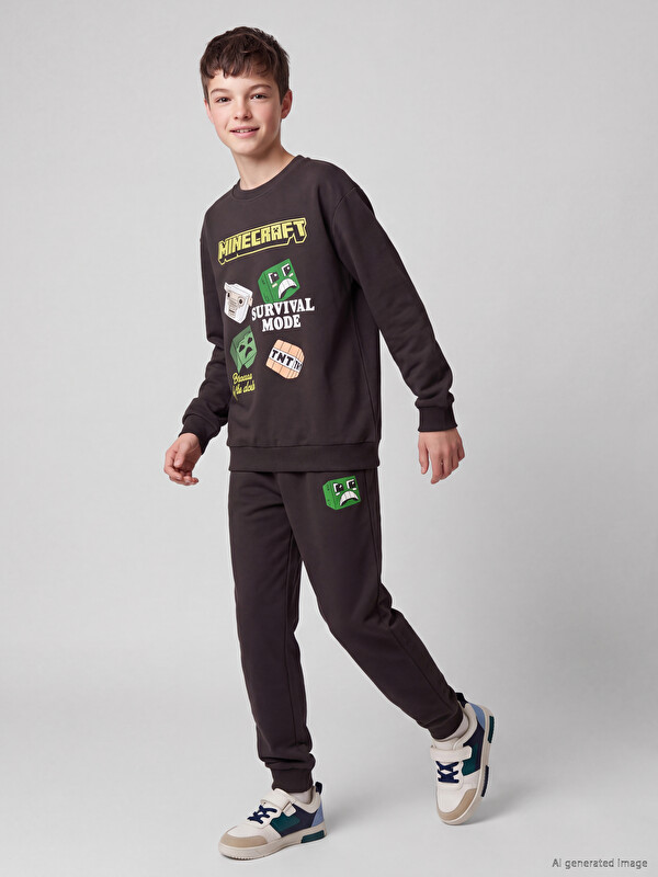 LCW Kids Minecraft Printed Boys' Tracksuit Set