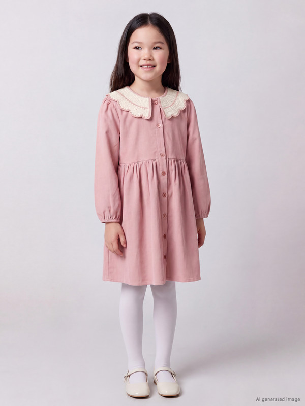 LCW Kids Bebe Yaka Kız Çocuk Elbise