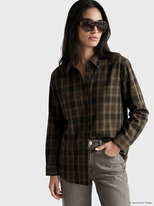 LCW Vision Plaid Dobby Women's Shirt