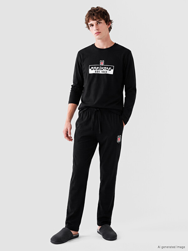 LC WAIKIKI Regular Fit Beşiktaş Baskılı Erkek Pijama Takım