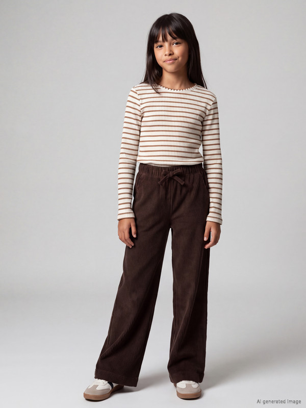 LCW Kids Wide Leg Girls' Velvet Trousers