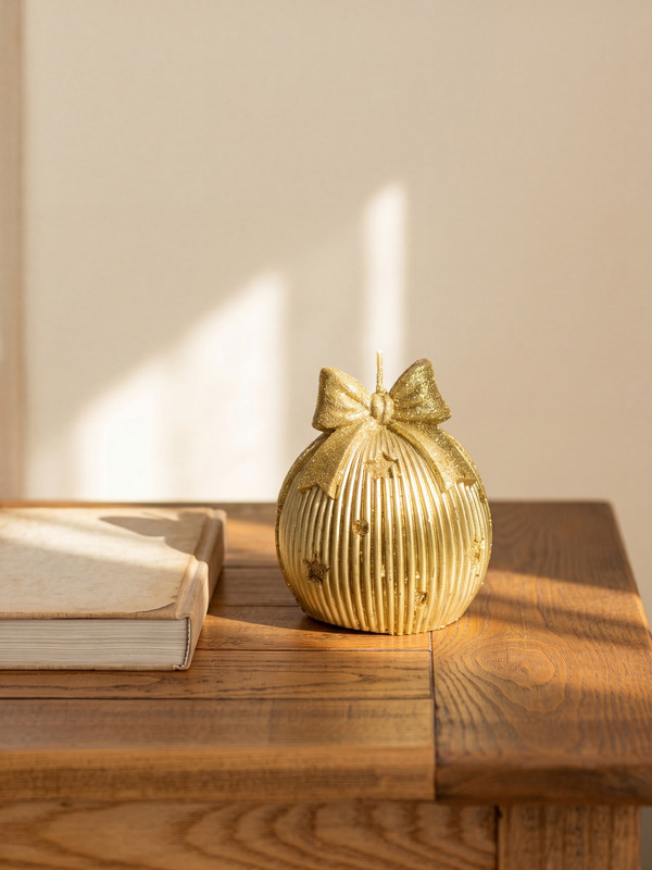 LCW HOME Star Patterned and Bow Detailed Decorative Candle