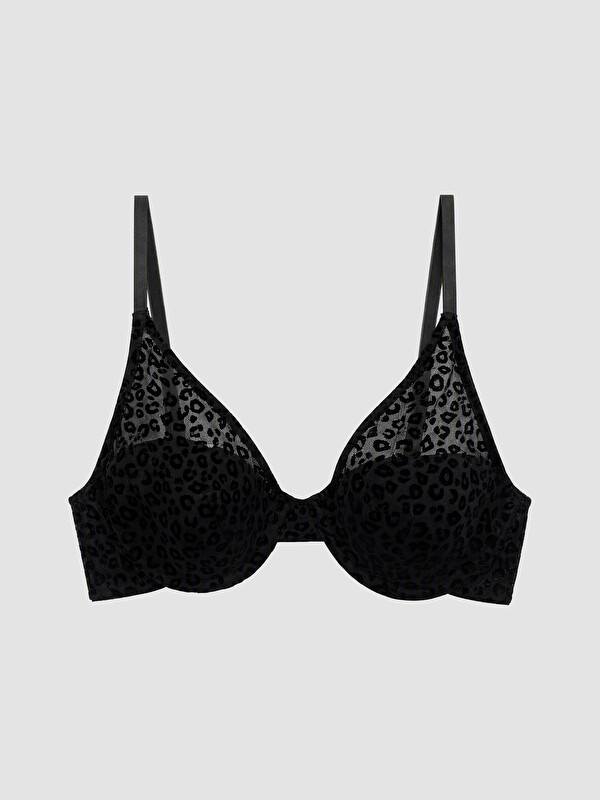 LCW DREAM Wired Non Padded Leopard Print T-Shirt Bra
