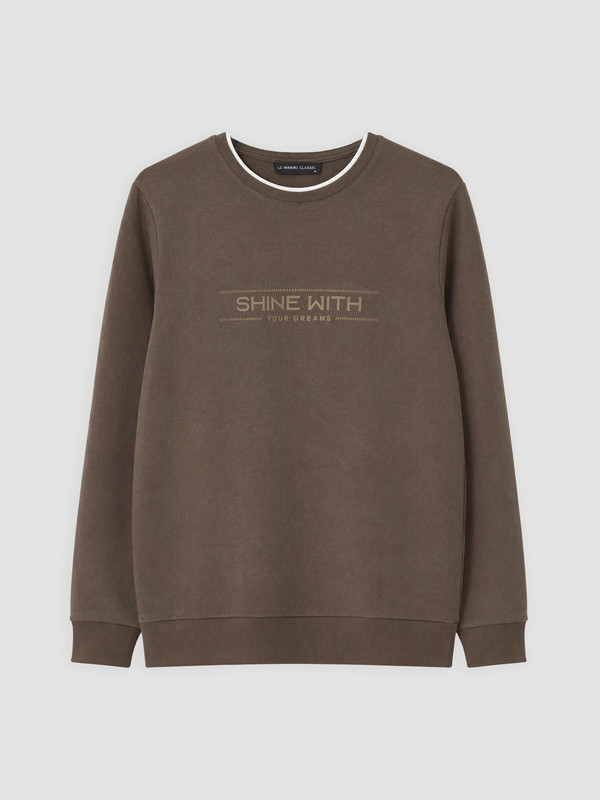 LCWAIKIKI Classic Bisiklet Yaka Baskılı Sweatshirt