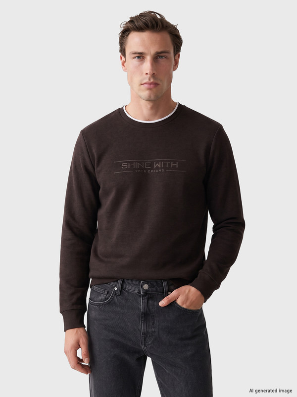 LCWAIKIKI Classic Crew Neck Printed Men's Sweatshirt