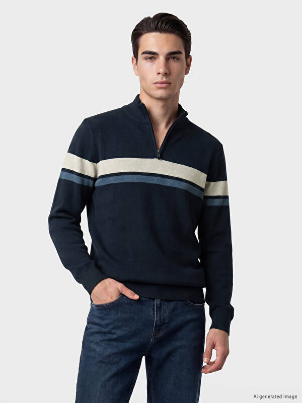 LCWAIKIKI Classic Man Navy Sweater