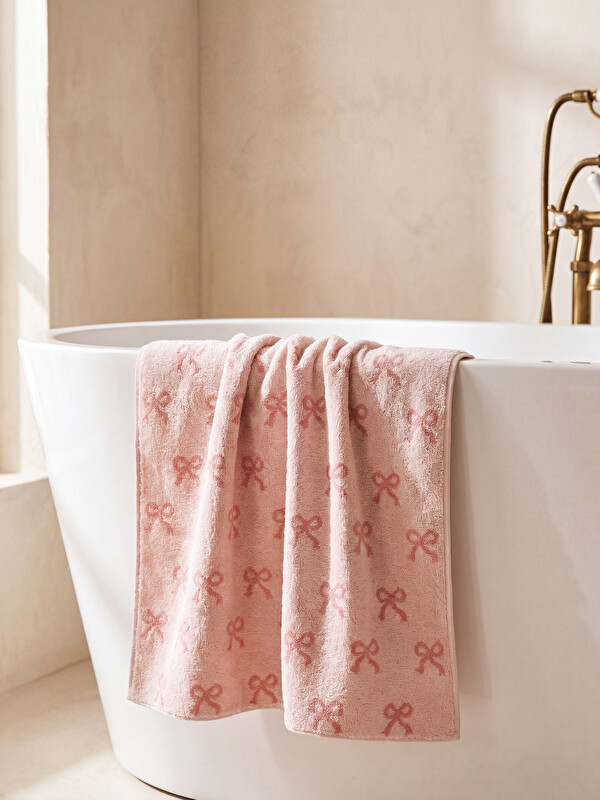 LCW HOME Bow Patterned Cotton Bath Towel 70x140 cm
