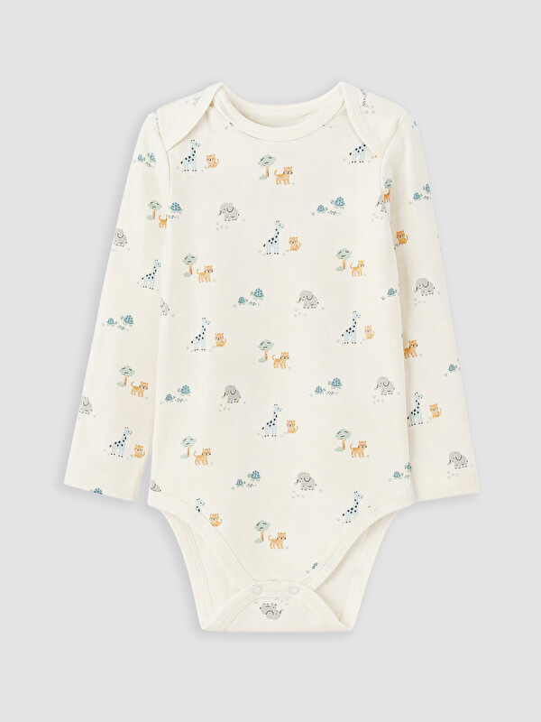 LCW baby Desenli Erkek Bebek Çıtçıtlı Body
