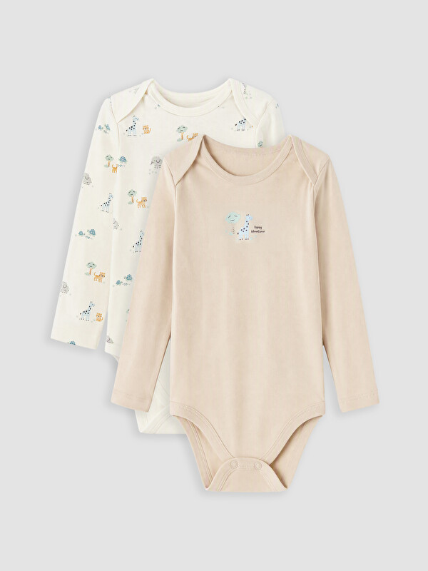 LCW baby Baskılı Erkek Bebek Çıtçıtlı Body 2'li