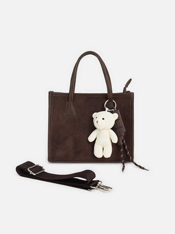 LCW ACCESSORIES Süet Görünümlü Kız Çocuk Omuz Çantası