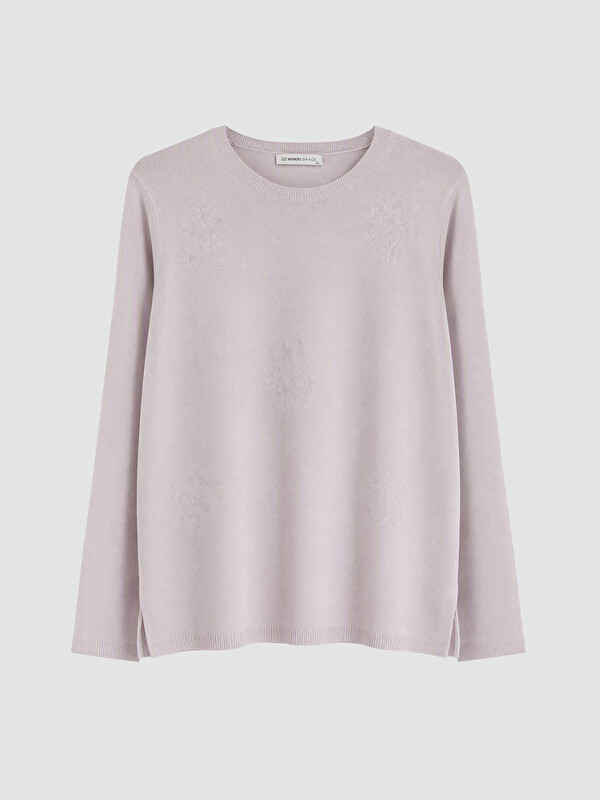 LCW Grace Flower Embroidered Women's Knitwear Sweater