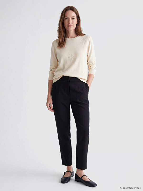 LCW Grace Flower Embroidered Women's Knitwear Sweater